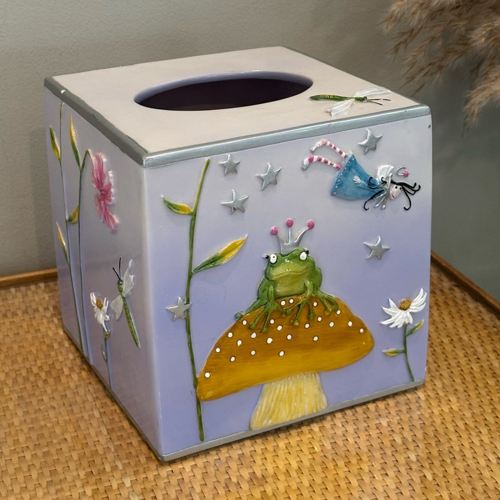 Fairy Tale Tissue Box hand painted 2001 still in great condition!